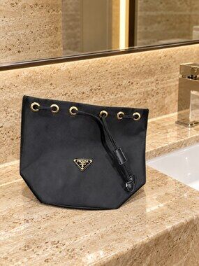 Prada Black Drawstring Makeup Bag | Vanity Organizer